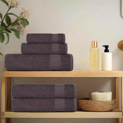 Set Asciugamani 6 pz Antracite 360 gsm 100% Cotone
