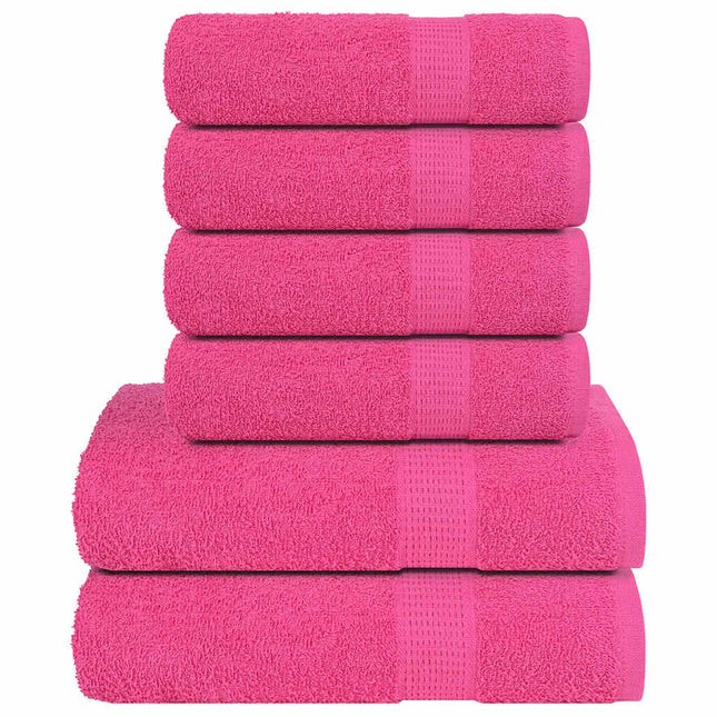 Set Asciugamani 12 pz Rosa 360 gsm 100% Cotone