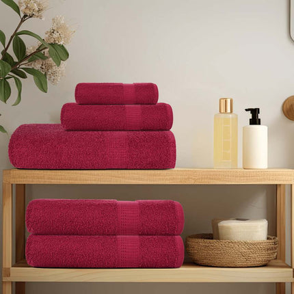 Set Asciugamani 12 pz Bordeaux 360 gsm 100% Cotone