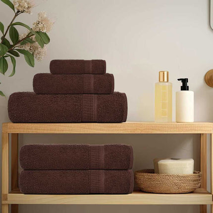 Set Asciugamani 12 pz Marroni 360 gsm 100% Cotone