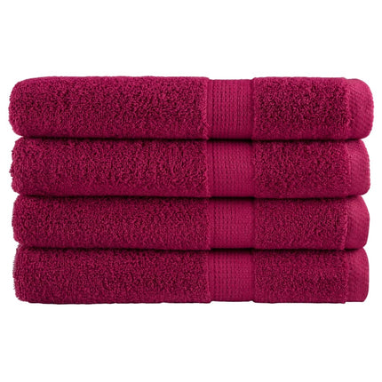 Asciugamani Premium SOLUND 4 pz Bordeaux 100x200 cm 600gsm