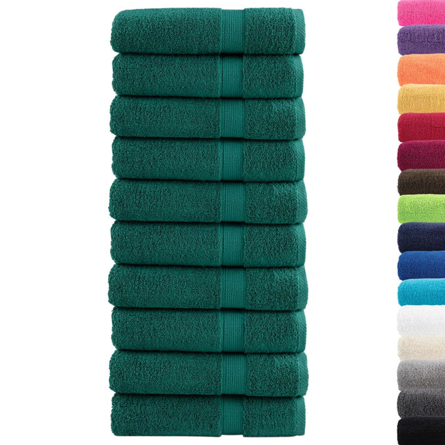 Asciugamani Premium SOLUND 10 pz Verdi 50x100 cm 600 g/mÂ²
