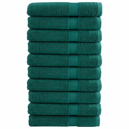 Asciugamani Premium SOLUND 10 pz Verdi 100x200 cm 600 g/mÂ²