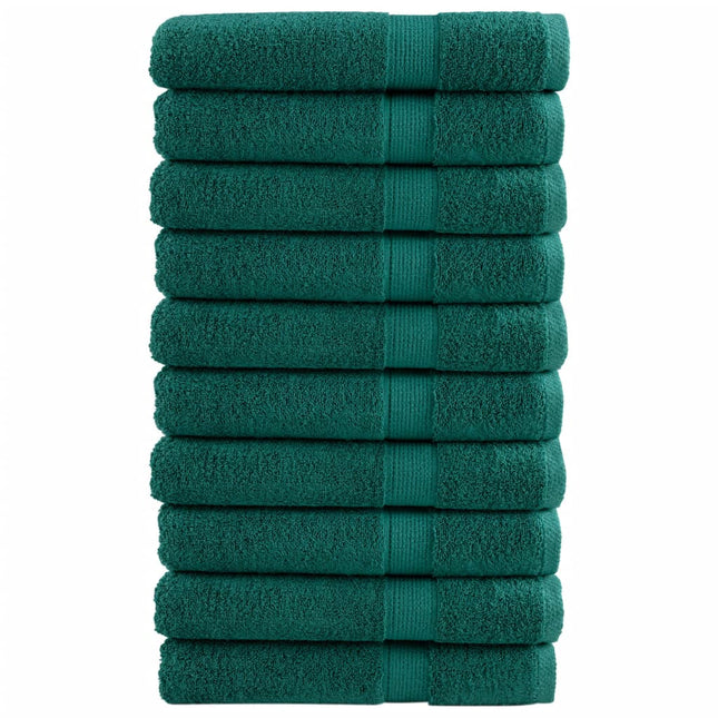 Asciugamani Premium SOLUND 10 pz Verdi 100x200 cm 600 g/mÂ²