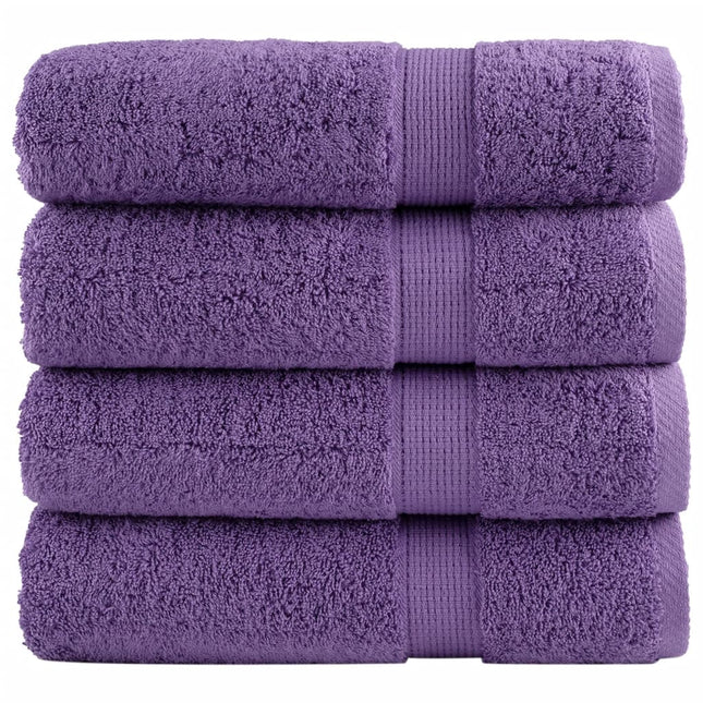 Asciugamani Premium SOLUND 4 pz Viola 50x100 cm 600 g/m²