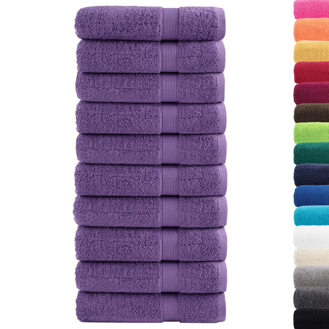 Asciugamani Premium SOLUND 10 pz Viola 50x100 cm 600 g/mÂ²