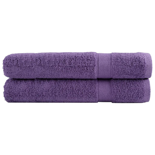 Asciugamani Premium SOLUND 2 pz Viola 100x200 cm 600 g/mÂ²