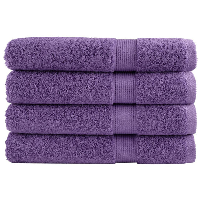 Asciugamani Premium SOLUND 4 pz Viola 100x200 cm 600 g/mÃ‚Â²