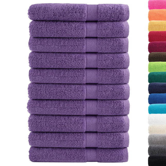 Asciugamani Premium SOLUND 10 pz Viola 100x200 cm 600 g/mÂ²
