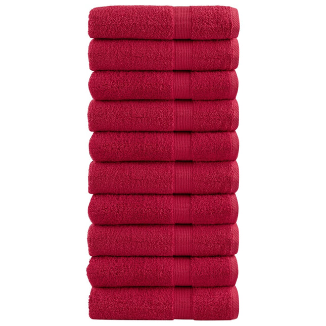 Asciugamani Premium SOLUND 10 pz Rossi 50x100 cm 600 g/mÂ²
