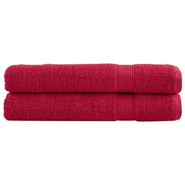 Asciugamani Premium SOLUND 2 pz Rossi 100x200 cm 600 g/mÂ²