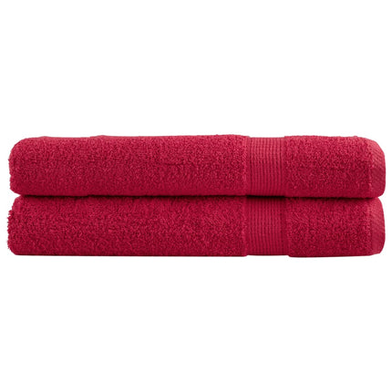 Asciugamani Premium SOLUND 2 pz Rossi 100x200 cm 600 g/mÂ²