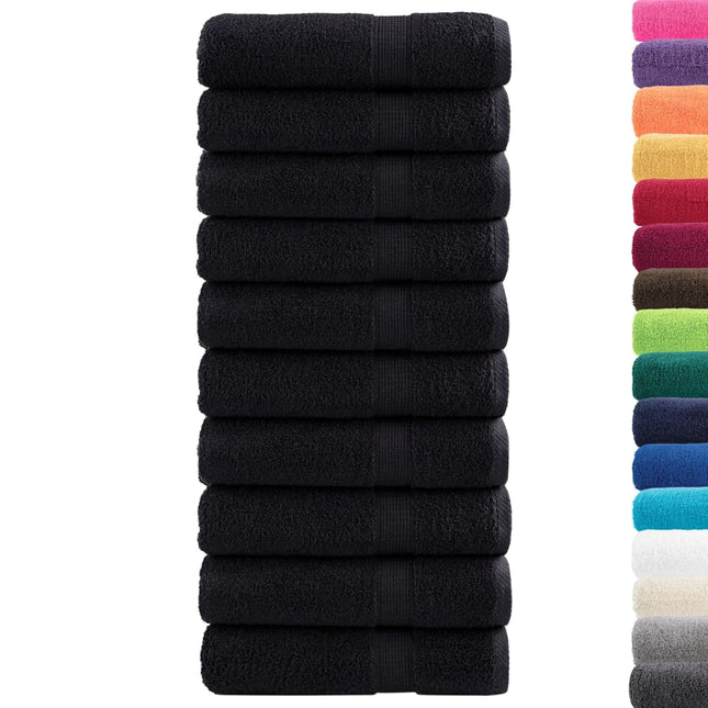 Asciugamani Premium SOLUND 10 pz Neri 50x100 cm 600 g/mÂ²