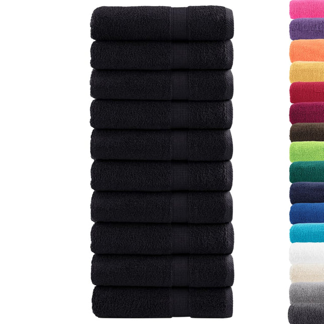 Asciugamani da Doccia SOLUND 10 pz Neri 70x140 cm 600 g/mÂ²
