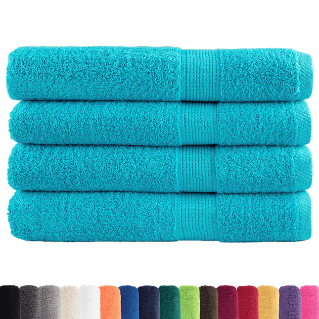 Asciugamani Premium SOLUND 4pz Turchese 100x200cm 600 g/mÃ‚Â²