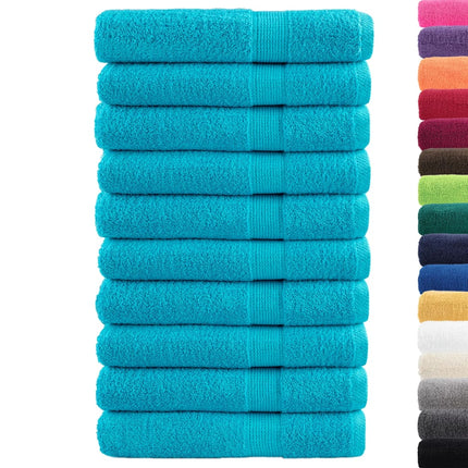 Asciugamani SOLUND 10 pz Turchese 100x200 cm 600 g/mÃ‚Â²