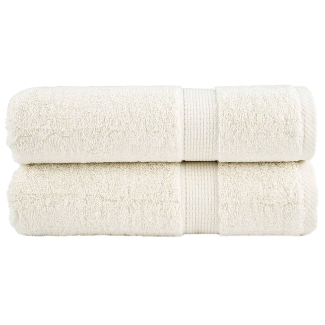 Asciugamani da Doccia SOLUND 2 pz Crema 70x140 cm 600 g/mÂ²