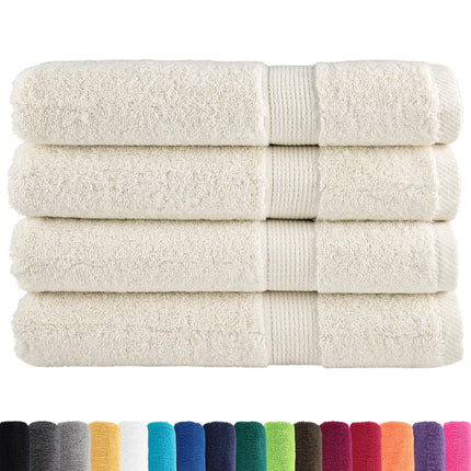 Asciugamani Premium SOLUND 4 pz Crema 100x200 cm 600 g/mÃƒâ€šÃ‚Â²