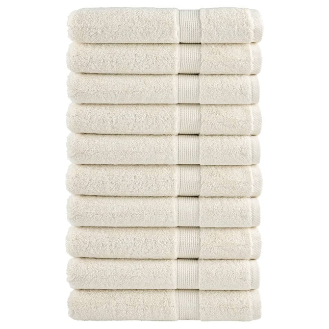 Asciugamani Premium SOLUND 10 pz Crema 100x200 cm 600 g/mÂ²