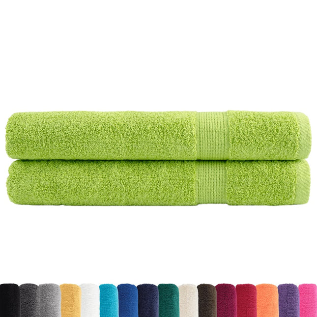 Asciugamani Premium SOLUND 2 pz Verdi 100x200 cm 600 g/mÂ²