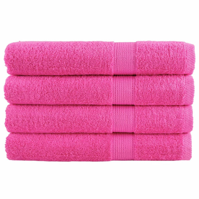 Asciugamani SOLUND 4 pz Rosa 100x200 cm 600 g/mÃ‚Â²