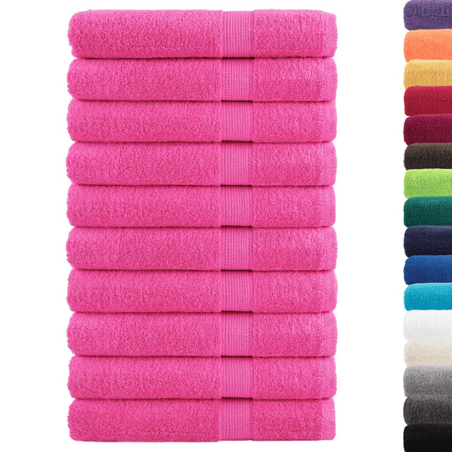 Asciugamani SOLUND 10 pz Rosa 100x200 cm 600 g/mÂ²