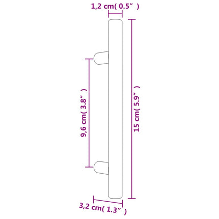 Maniglie per Mobili 20 pz Nere 96 mm in Acciaio Inox