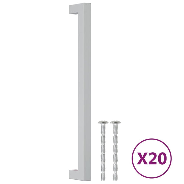 Maniglie per Mobili 20 pz Argento 224 mm in Acciaio Inox