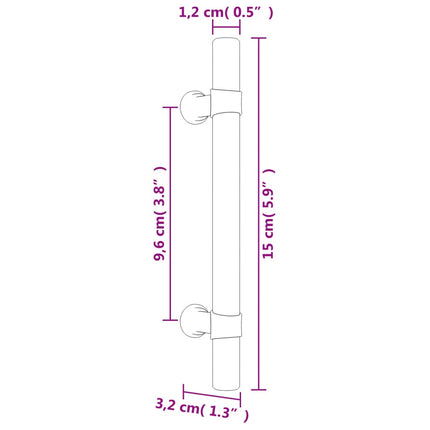 Maniglie per Mobili 20 pz Nere 96 mm in Acciaio Inox