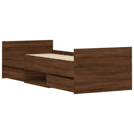 Giroletto con Testiera e Pediera Rovere Marrone 75x190 cm