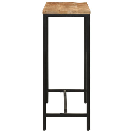 Tavolo Consolle 110x30x75cm Legno Massello Mango Grezzo e Ferro