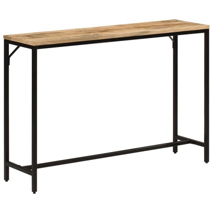 Tavolo Consolle 110x30x75cm Legno Massello Mango Grezzo e Ferro