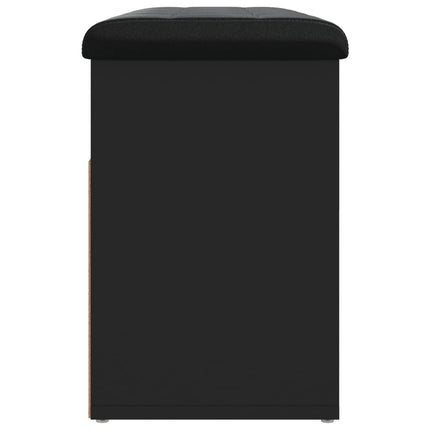 Panca Porta Scarpe Nera 82x32x45,5 cm in Legno Multistrato