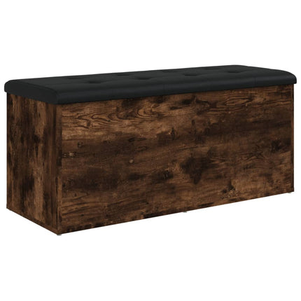 Panca Portaoggetti Rovere Fumo 102x42x45 cm Legno Multistrato