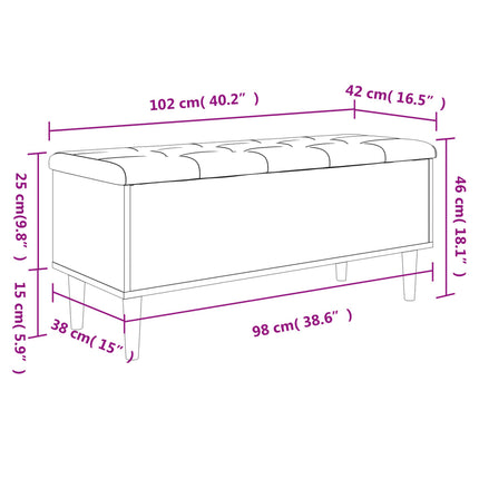 Panca Portaoggetti Rovere Marrone 102x42x46cm Legno Multistrato