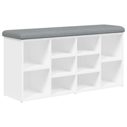 Panca Porta Scarpe Bianca 102x32x50 cm in Legno Multistrato