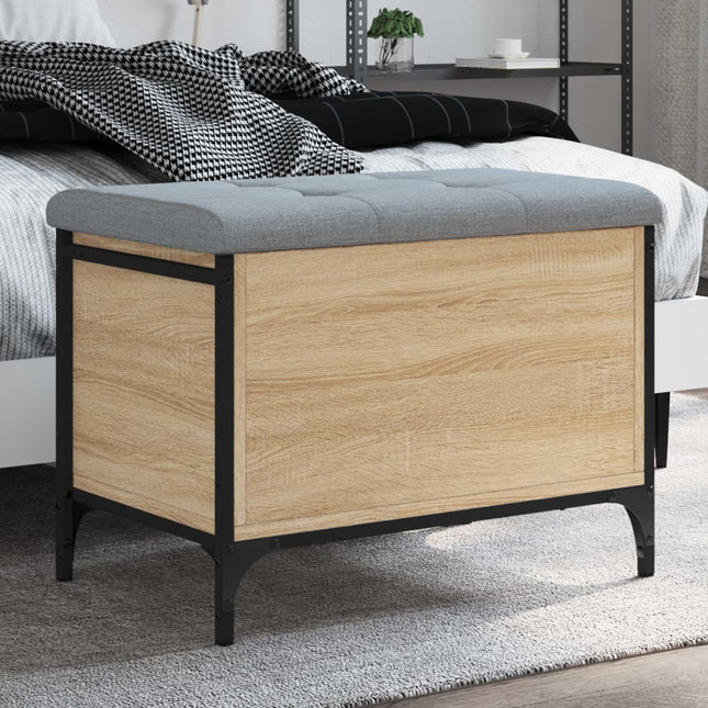 Panca Portaoggetti Rovere Sonoma 62x42x45 cm Legno Multistrato