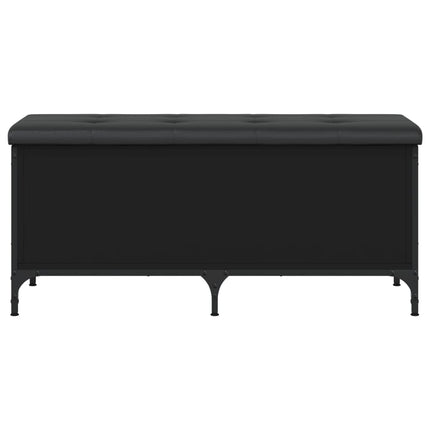 Panca Portaoggetti Nera 102x42x45 cm in Legno Multistrato