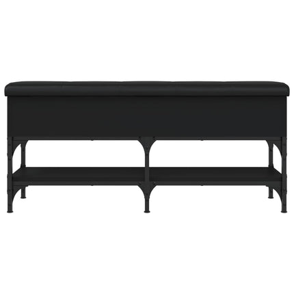 Panca Porta Scarpe Nera 102x32x45 cm in Legno Multistrato