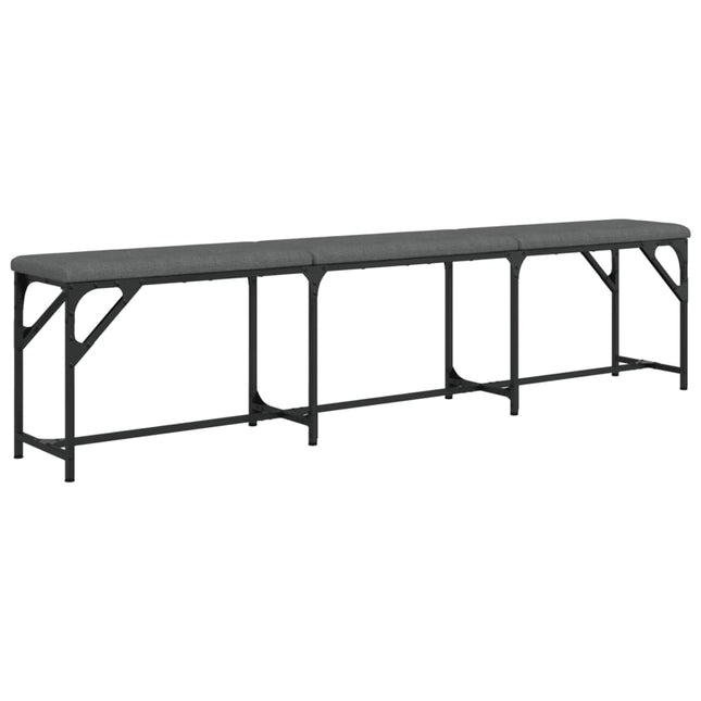 Panca da Pranzo Grigio Scuro 186x32x45 cm in Acciaio e Tessuto