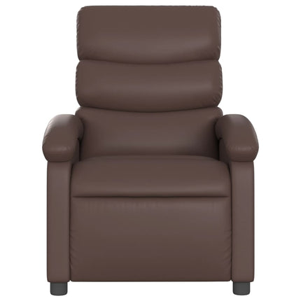 Poltrona Reclinabile Elettrica Marrone in Similpelle