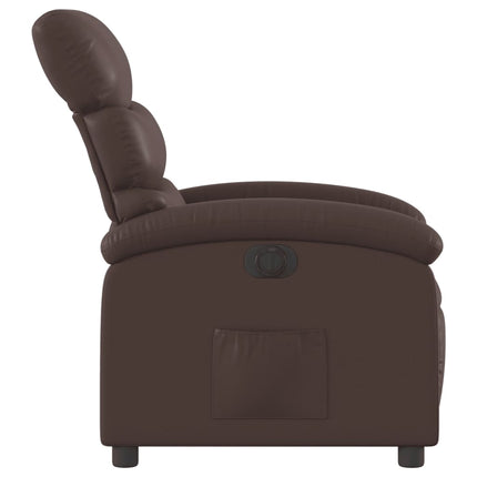 Poltrona Reclinabile Elettrica Marrone in Similpelle