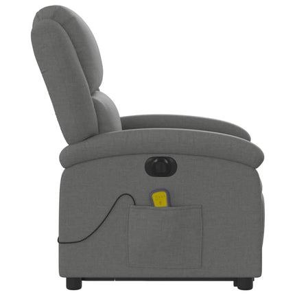 Poltrona Alzapersona Massaggi Elettrica Grigio Scuro Tessuto