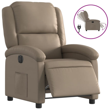 Poltrona Reclinabile Elettrica Cappuccino in Similpelle