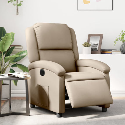 Poltrona Reclinabile Elettrica Cappuccino in Similpelle