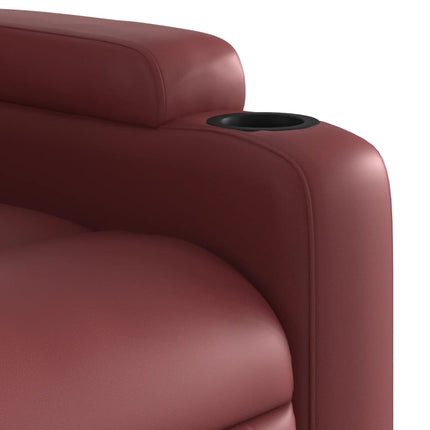 Poltrona Reclinabile Elettrica Rosso Vino in Similpelle