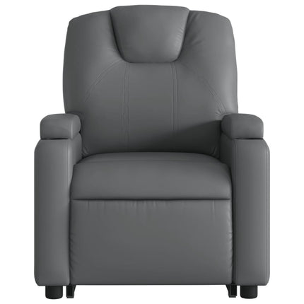 Poltrona Alzapersona Elettrica Reclinabile Grigio in Similpelle