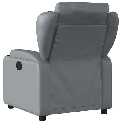 Poltrona Massaggiante Elettrica Reclinabile Grigio Similpelle