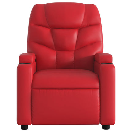 Poltrona Massaggio Elettrica Reclinabile Rosso Similpelle