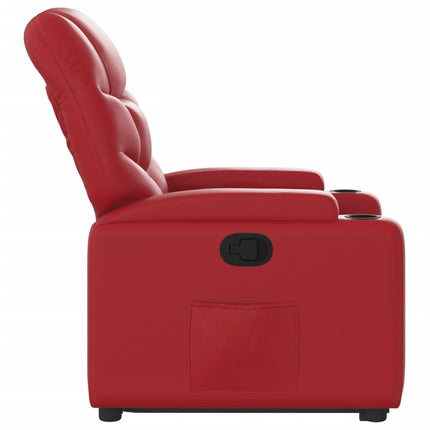 Poltrona Alzapersona Reclinabile Rosso in Similpelle
